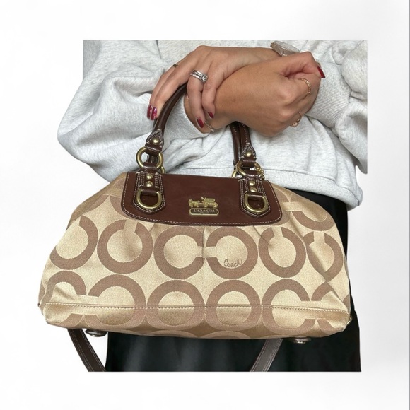 Authenic Coach Madison Gold Signature satchel handbag H0868-12947 - Picture 1 of 9